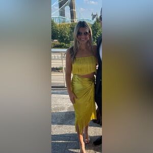 Yellow Two Piece Fringe Dress